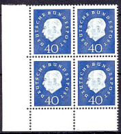 305 Heuss III 40 Pf Eck-Vbl. Ul ** Postfrisch - Unused Stamps