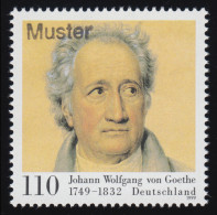 2073 Dichter Johann Wolfgang Von Goethe, Muster-Aufdruck - Abarten Und Kuriositäten