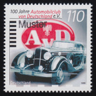 2043 AvD - Automobilclub Von Deutschland, Muster-Aufdruck - Abarten Und Kuriositäten