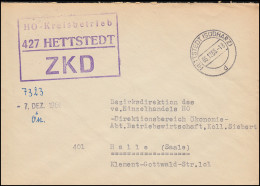 ZKD-Brief HO-Kreisbetrieb HETTSTEDT / SÜDHARZ 6.12.1966 Nach HALLE / SAALE 6.12. - Altri & Non Classificati