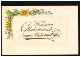 Ansichtskarte Namenstag Girlande Um Glückwunschzeilen, Neuß 14.7.1910 - Autres & Non Classés