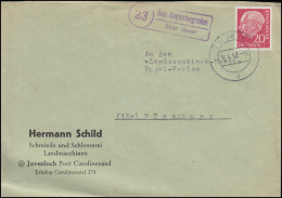 Landpost-Stempel Neu Augustengroden über JEVER 16.4.1958 Auf Brief  - Altri & Non Classificati