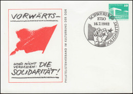 PP 17/28 Bauwerke 10 Pf Solidarität Rote Fahne 1982, SSt SCHWERIN 1982 - Autres & Non Classés