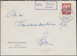 Landpost-Stempel 2831 Albringhausen Auf Brief BASSUM 21.6.1962 - Andere & Zonder Classificatie