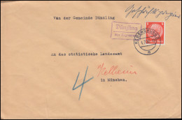 Landpost-Stempel Dünzling über REGENSBURG 2 - 4.7.1936 Auf Brief Nach München - Covers & Documents