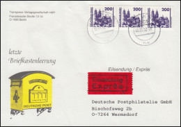 Letzte Briefkastenleerung Schmuck-Brief Mit 3351 Eil-Brief BERLIN BPA 2.1.1992 - Ohne Zuordnung