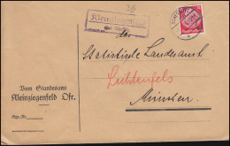 Landpost-Stempel Kleinziegenfeld über SCHESSLITZ (LAND) 6.7.1936 Auf Brief  - Brieven En Documenten
