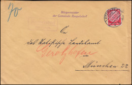 Landpost-Stempel Reupelsdorf über KITZLINGEN (LAND) 31.12.35 Brief Nach München - Briefe U. Dokumente