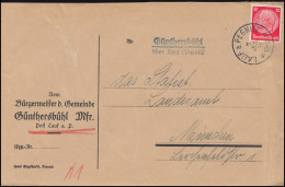 Landpost-Stempel Günthersbühl über LAUF (PEGNITZ) 7.7.36 Auf Brief Nach München - Brieven En Documenten