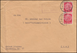 Landpost-Stempel Großopitz über FREITAL (LAND) 20.1.1937 Auf Brief Nach Kiel-Wik - Covers & Documents
