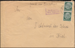 Landpost-Stempel Schlenzig über SCHIVELBEIN 1938 Auf Brief Nach Kiel-Wik - Storia Postale