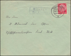 Landpost-Stempel Blindow über PRENZLAU 29.3.1937 Auf Brief Nach Kiel-Wik - Briefe U. Dokumente