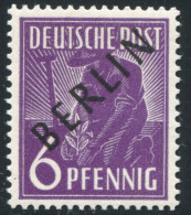 2x Schwarzaufdruck 6 Pf. - Dickes Papier X, Postfrisch ** Geprüft Schlegel BPP - Plaatfouten En Curiosa