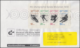 Block 6 Olympia Sapporo 1971 EF Streifband Maschinen-O BRIEFZENTRUM 38 - 19.7.99 - Briefe U. Dokumente