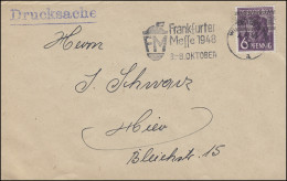 37I Band 6 Pf Bessere Farbe EF Orts-DS WIESBADEN Frankfurter Messe 4.8.1948 - Brieven En Documenten