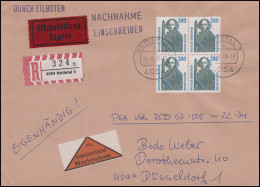 1381 SWK 280 Pf Viererblock Portog. NN-Eil-FDC Ersttagsstemepl NETTETAL 11.8.88 - Storia Postale