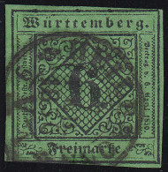 Württemberg 3b Ziffer 6 Kreuzer, Gestempelt HEILBRONN 1856 - Afgestempeld