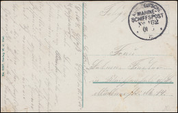DEUTSCHE MARINE-SCHIFFSPOST No 162 - 1.6.1915 Auf AK Kiel Schloss Mit SMS Carmen - Altri & Non Classificati