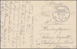 DEUTSCHE MARINE-SCHIFFSPOST No 53 - 5.1.1916 SMS Posen Auf Passender AK - Sonstige & Ohne Zuordnung