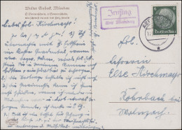 Landpost Irnsing über ABENSBERG 27.11.35 Auf AK Gemälde Walter Einbeck Gesang - Lettres & Documents