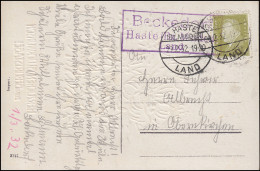 Landpost Beckedorf / Haste (Minden) Auf Glückwunschkarte HASTE LAND 29.2.32 - Lettres & Documents