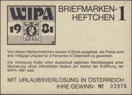 Briefmarkenheftchen 1 Zur WIPA 1981 Urlaubsverlosung, Mit 4mal 1635 Gestempelt - Folletos/Cuadernillos