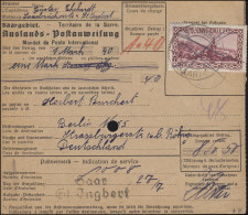 114 Abtei Tholey EF Auf Auslands-Postanweisung ST. INGBERT 27.7.31 Nach Berlin - Lettres & Documents