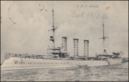 Ansichtskarte S.M.S Leipzig - Vor Ausreise Nach Ostasien, KIEL 13.8.1906 - Altri & Non Classificati