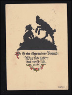 Scherenschnitt-AK Georg Plischke: Ziegenbock Und Junge,  ALM Bei SAALFELDEN 1939 - Silhouette - Scissor-type