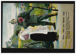 Volkslieder-AK Propaganda Militär Muss I Denn Zum Städtele 'naus, 24.8.1915 - Altri & Non Classificati