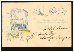 Prägekarte Mit Silberüberzug Geburtstag Brieftaube, HILGEN 1.1.1906 - Sonstige & Ohne Zuordnung