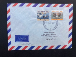 LETTRE AUSTRALIE TP PELICANS 85c + KANGOUROUS 45c OBL.30 JAN 1995 - Pellicani