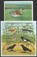 Turkmenistan 2002 MNH MS+SS, Birds, Magpie, Rook, Whitethroat, Cuckoo, Eurasian Teal - Cuco, Cuclillos