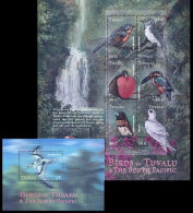 Tuvalu 2000 MNH MS+SS, Birds, Piron, Kingfisher, Shrikethrush, Waterfall - Spechten En Klimvogels