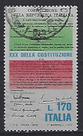 Italy 1978  30 Jahre Verfassung Der Republik Italien  (o) Mi.1619 - 1971-80: Afgestempeld