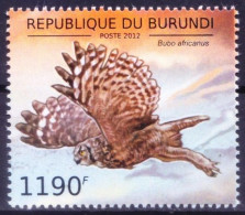 Burundi 2012 MNH, Birds Of Prey, Owls, Spotted Eagle-Owl Bubo Africanus - Owls