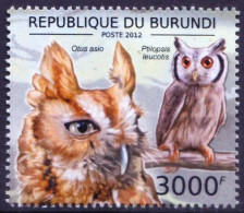 Burundi 2012 MNH, Birds Of Prey, Owls, Eastern Screech Owl - Búhos, Lechuza