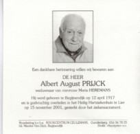 Albert  August Prijck Geb Te   Begijnendijk  12 April 1917 Overl Te Lier 15 Nov 2001 - Other & Unclassified