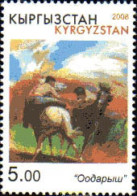 213998 MNH KIRGUIZISTAN 2008 JINETES PELEANDO. PINTURA - Kirgizië