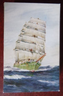 Cpm " Gustav " A Three Masted Barque  - Ill. Bannister - Segelboote