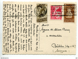 Posta Aerea "Infanzia" Cent. 50 Su Cartolina Per La Svizzera - Poststempel