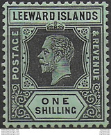 1913 Leeward Islands George V 1s. White Back MH SG N. 54a - Andere & Zonder Classificatie