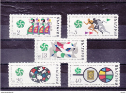 BULGARIE 1968  Festival De La Jeunesse, Danse, Course,colombe, Timbre  Yvert 1578-1582 NEUF** MNH Cote 5 Euros - Ungebraucht