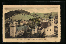 AK Waidhofen A. D. Ybbs, Ortsansicht Mit Kirche Und Burgturm  - Sonstige & Ohne Zuordnung