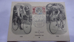 CARTE MAXIMUM Le Tour De France Cycliste Cinquantenaire 1903 - 1953 22 EME ETAPE - 1950-1959