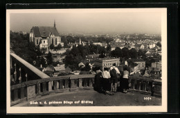 AK Mödling, Blick Von Der Goldenen Stiege Auf Den Ort Mit Kirche  - Sonstige & Ohne Zuordnung