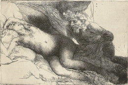 "Rembrandt. Jupiter And Antiope" Fine Art, Painting, Modern Dutch Postcard - Peintures & Tableaux