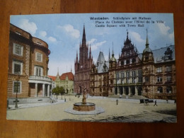 Carte Postale Wiesbaden Place Du Chateau Hotel De Ville Schlossplatz Mit Rathaus Photochrom X - Wiesbaden