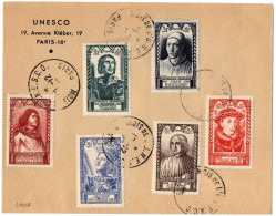 1,86 FRANCE, MOIS DE UNESCO, 1946, COVER - 1921-1960: Période Moderne