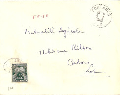 7J5 --- 46 FONTANES B7 Taxe Gerbes 0,50 - Manual Postmarks